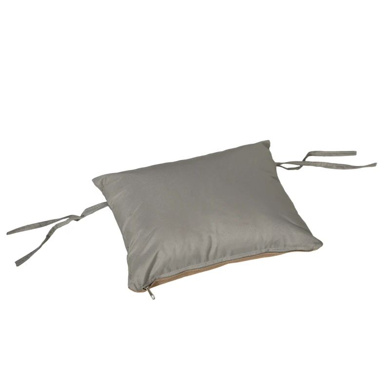 Outsunny Hangstoel, zit- en rugkussen, opvouwbare zitmand, bekerhouder, metalen frame, grijs