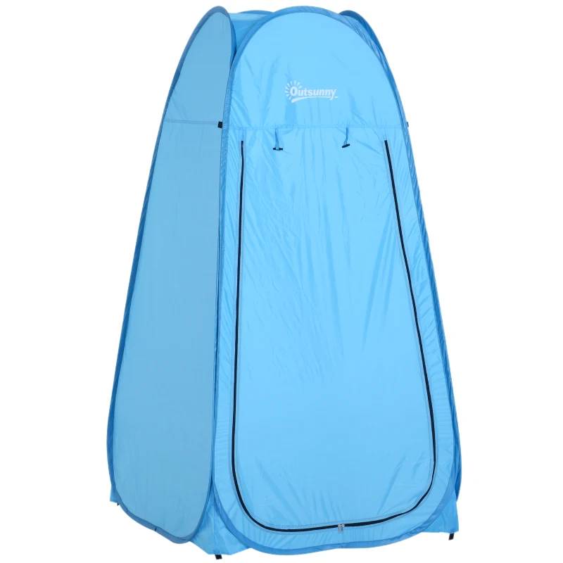 Outsunny Tente de douche pop-up tente de toilette pliable et portable anti-UV sac de transport inclus pour plage, pêche, randonnée, bain, l'extérieur, bleu