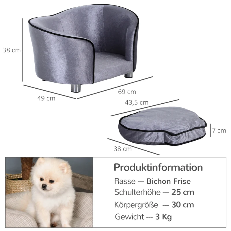 PawHut luxe hondenbank hondensofa kattenmand dier sofa hondenmand zetel hondenbed dierenmand