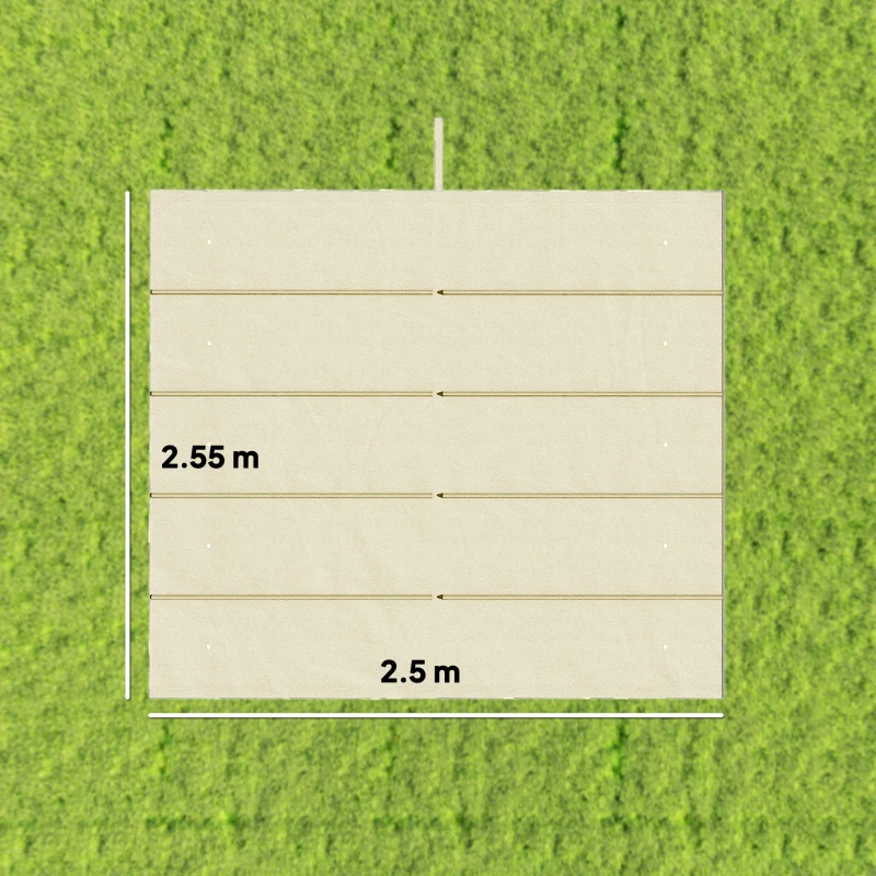 Outsunny Acoperiș pentru Gazebo Pergolă cu 10 Orificii de Drenaj din Poliester, 250x255 cm, pentru Pergolă 3x3m, Crem