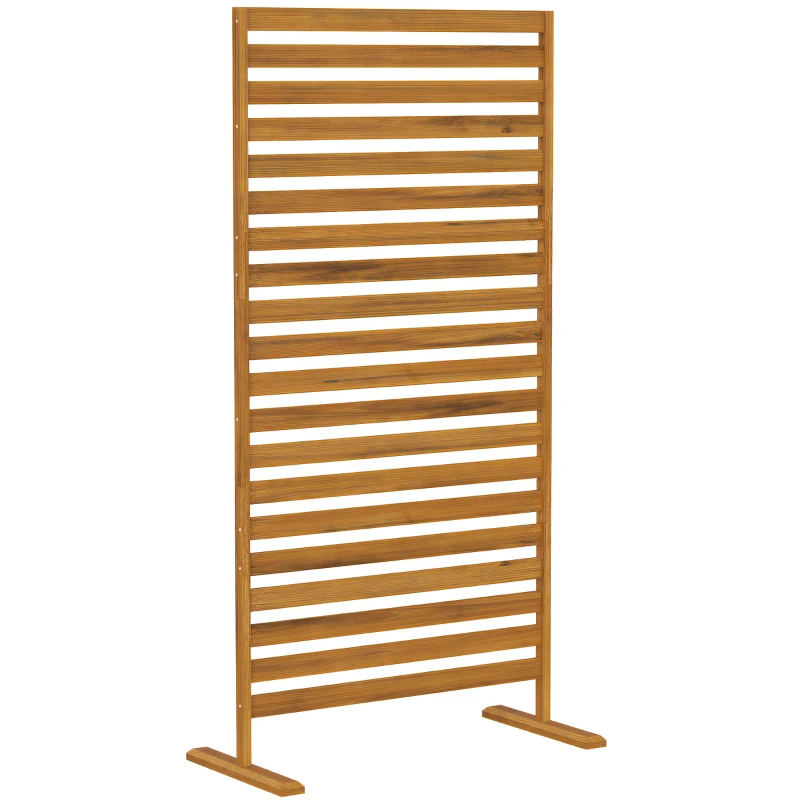 Outsunny Houten afscheiding 80 x 170 cm kamerverdeler met standaard, vrijstaande scheidingswand bruin