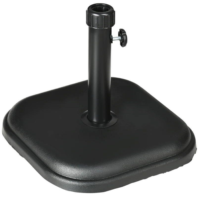 Outsunny Base de Sombrilla de Jardín Peso 11 kg Soporte para Parasol Pie de Parasol para Mástil de Ø32-38 mm 36x36x31 cm Negro