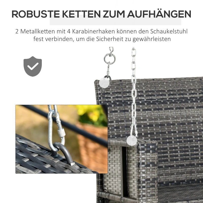 Outsunny hangbank 2-zits 127 cm x 57,5 cm x 60 cm