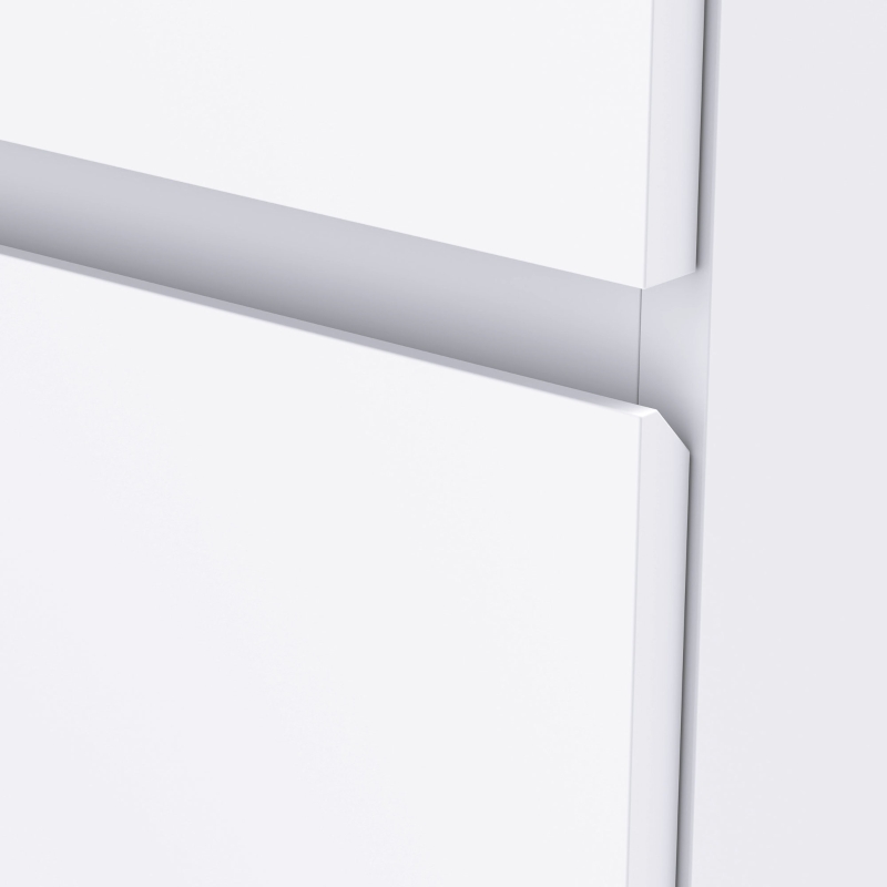 HOMCOM Witte Ladekast, Hoogglans, 4 Lades, 55 cm x 33 cm x 80 cm