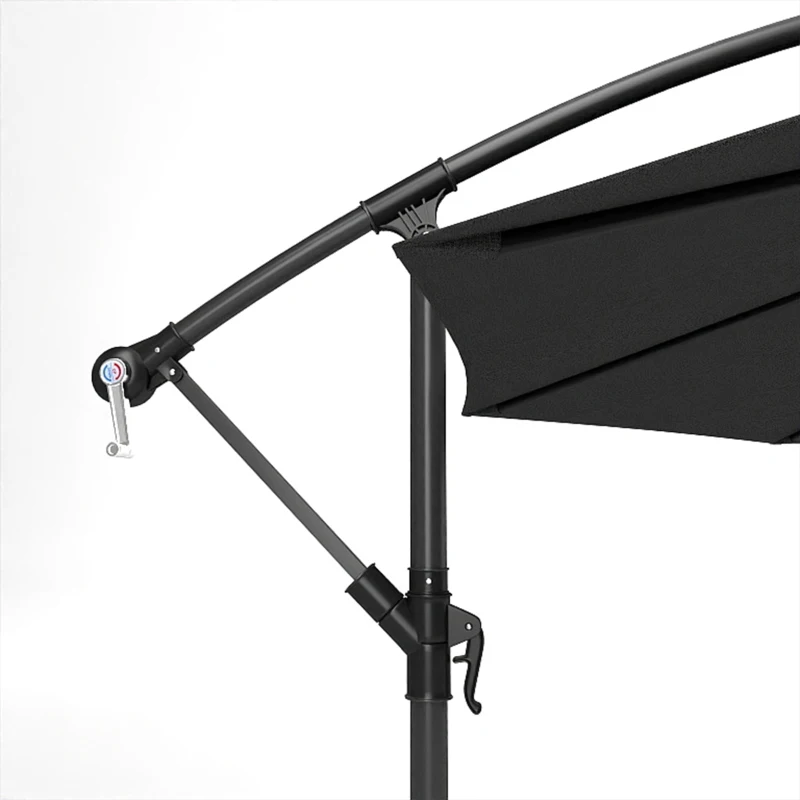 Outsunny 3m Overhanging Cantilever Parasol, with Cross Base - Black