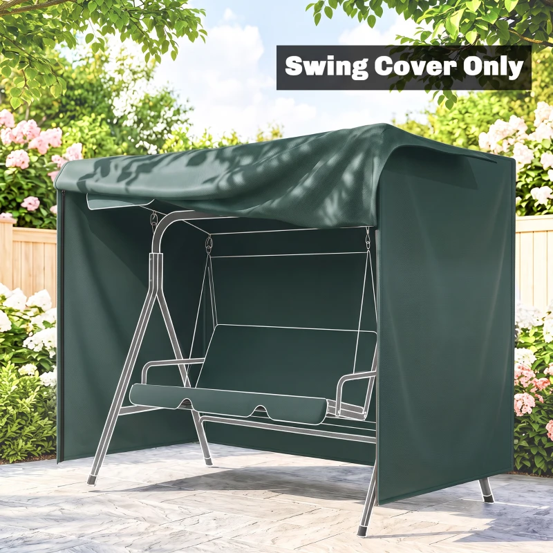 Outsunny Funda para Balancín de Jardín con Cremallera Cubierta para Muebles de Exterior 177x114x152cm Verde Oscuro