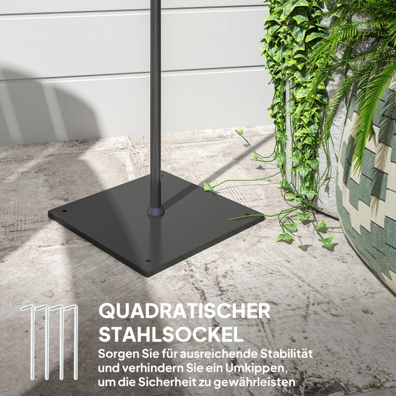 Outsunny Solar Staande Lamp Rattan met Lichtsensor 3 Automatische Lichtstanden in Boho-stijl IP44 Waterdicht