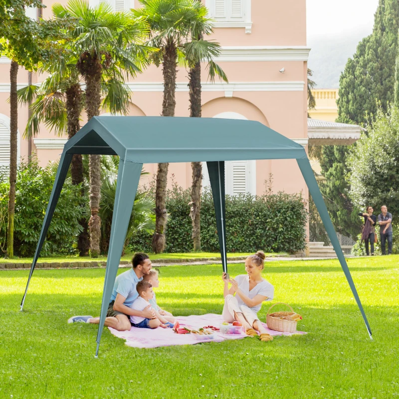 Outsunny Carpa Desmontable Carpa Pabellón de Jardín de Tubo de Acero Carpa Plegable para Camping 330x240x215 cm Pérgola de Color Verde