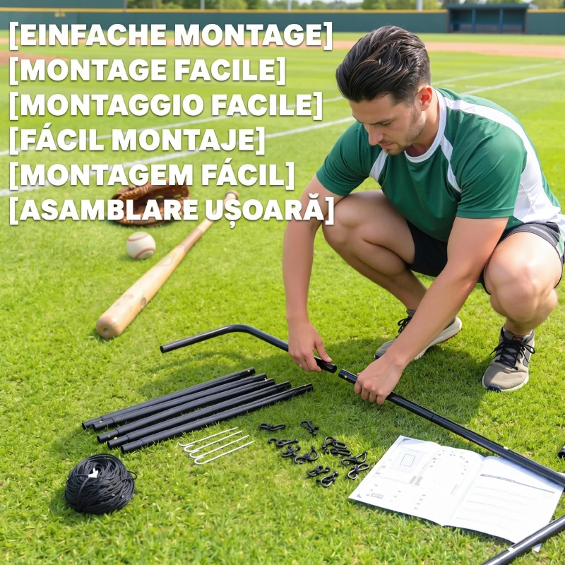 HOMCOM Rebounder pliabil pentru fotbal și baseball cu zonă de precizie, din PE și metal, 123x90x174 cm, negru