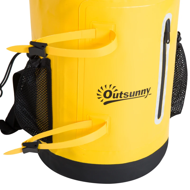 Outsunny Bolsa Estanca 30L PVC Bolsa Seca Impermeable Mochila con Correa Ajustable para Deporte Aire Libre Φ27.5x67cm