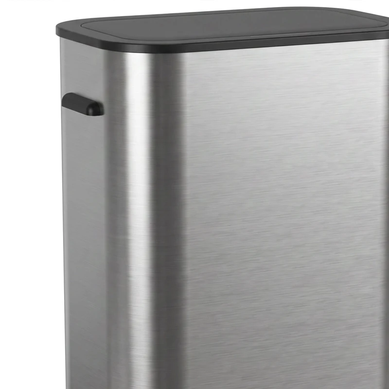 HOMCOM 55L Sensor Bin for Kitchen, Touchless Automatic Waste Rubbish Bin, Stainless Steel, Battery Operated, Silver Tone