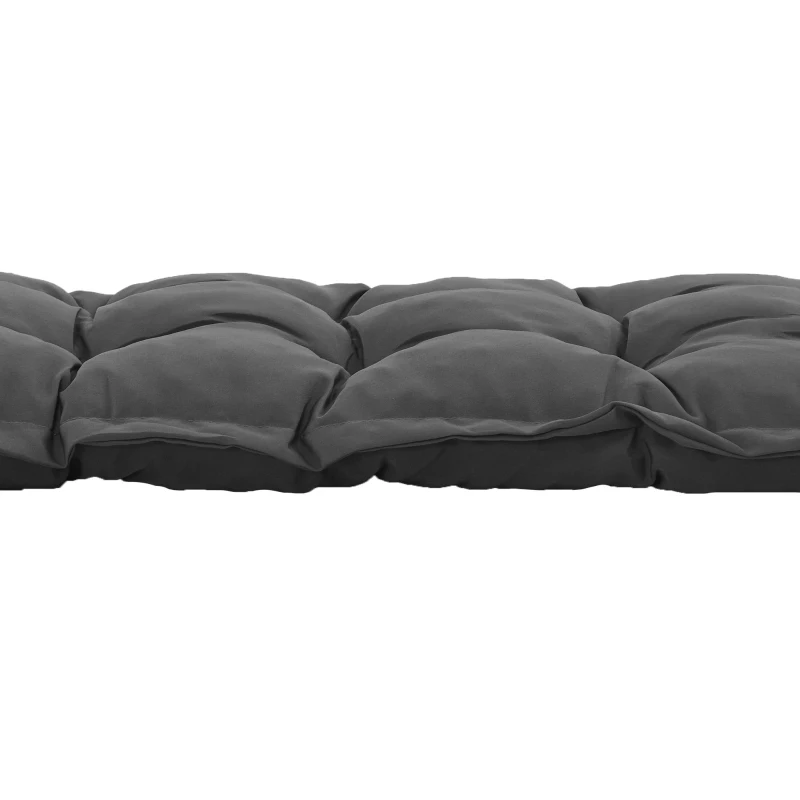 Outsunny Zitkussen 100x40 cm stoelkussen met bindbanden, 10 cm dikke vulling donkergrijs
