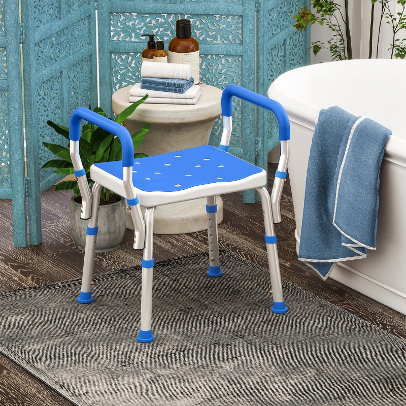 HOMCOM 57-69cm Aluminium Frame Bath Seat