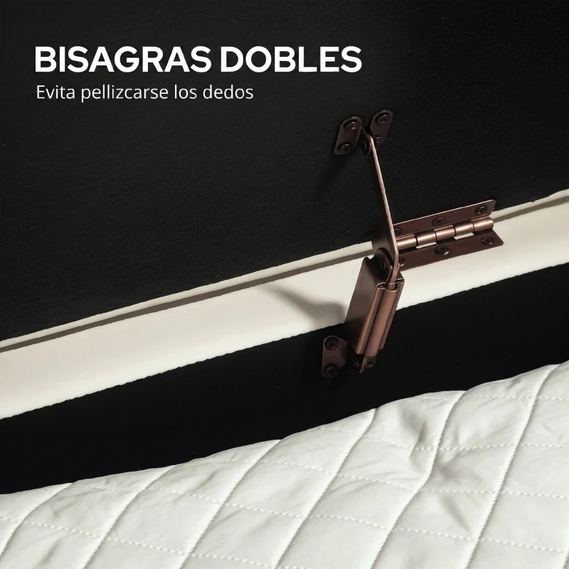 HOMCOM banco pie de cama tapizado en terciopelo taburete pie de cama con espacio de almacenaje y patas doradas 108x44x43,5 cm Crema