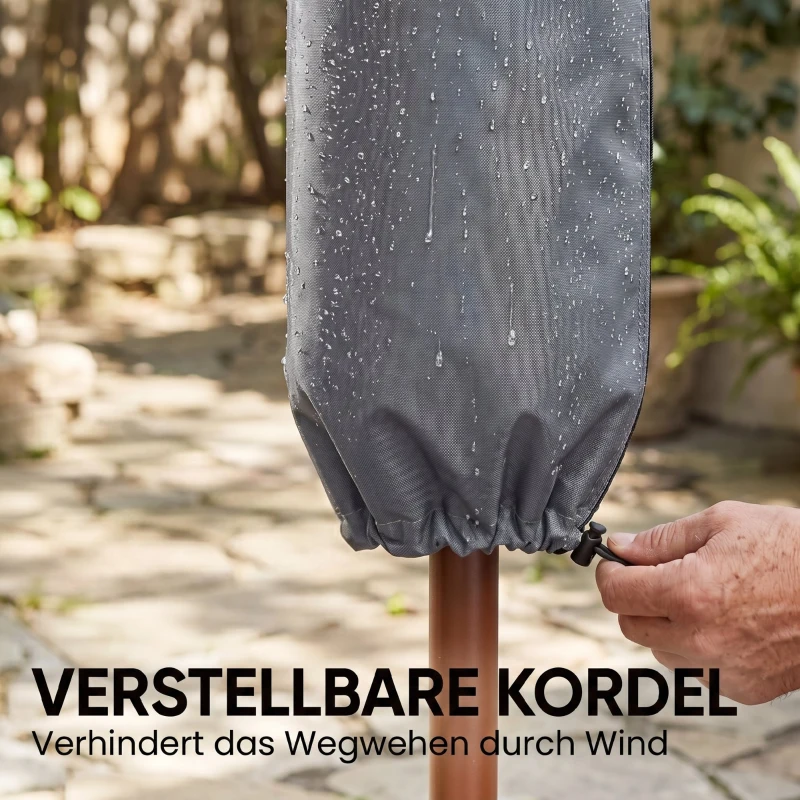 Outsunny Hoes voor tuinparasol, weerbestendig, met ritssluiting, gemaakt van Oxford-polyester, 178 cm, Grijs
