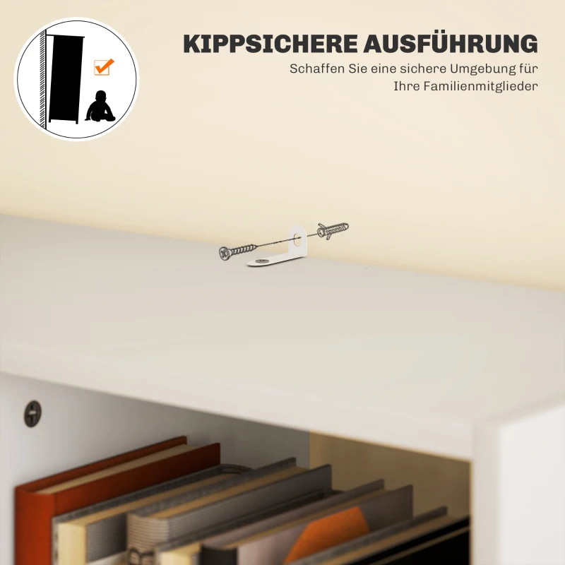 HOMCOM Boekenkast, Multifunctioneel rek, 9 vakken, Lade, Kantelbeveiliging, 60 x 26 x 158 cm, Wit(m-5)