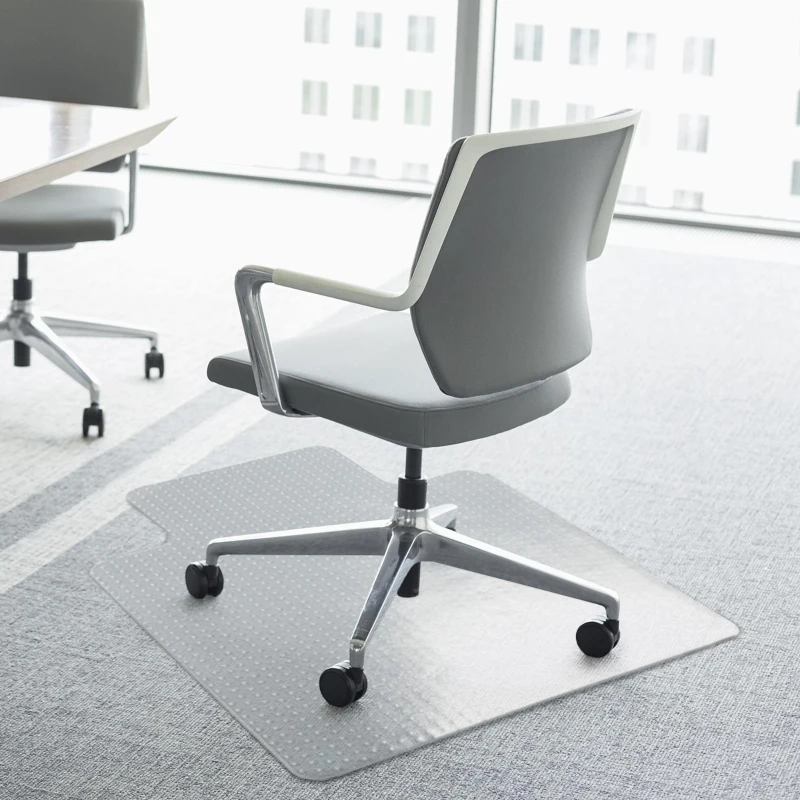 HOMCOM Office Chair Mat for Carpeted Floor, 90 x 120 cm Clear Computer Desk Chair Mat, BPA and Phthalate Free, Non-Slip Floor Protector for Home Office