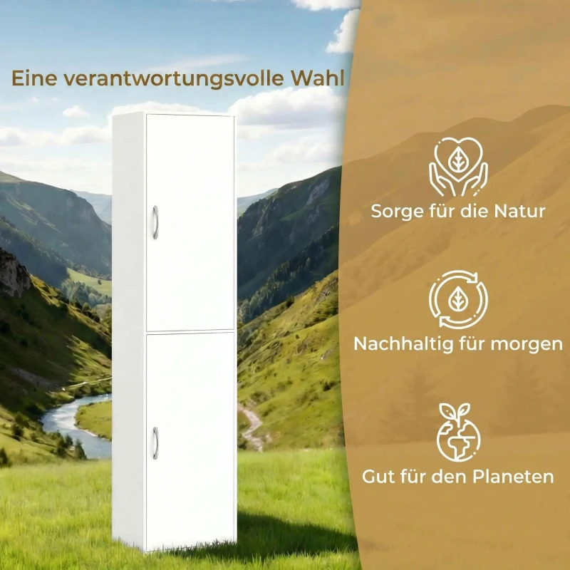 HOMCOM 180 cm hoge boekenkast, moderne kast met 5 niveaus en verstelbare planken, vrijstaande opbergkast, wit