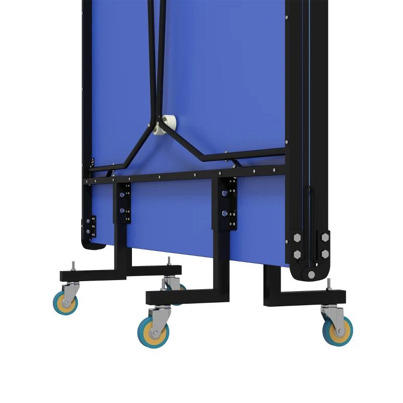 SPORTNOW Tafeltennistafel, opvouwbaar, 8 wielen, gepoedercoat stalen frame, MDF, 274 x 152,5 x 76 cm, Blauw