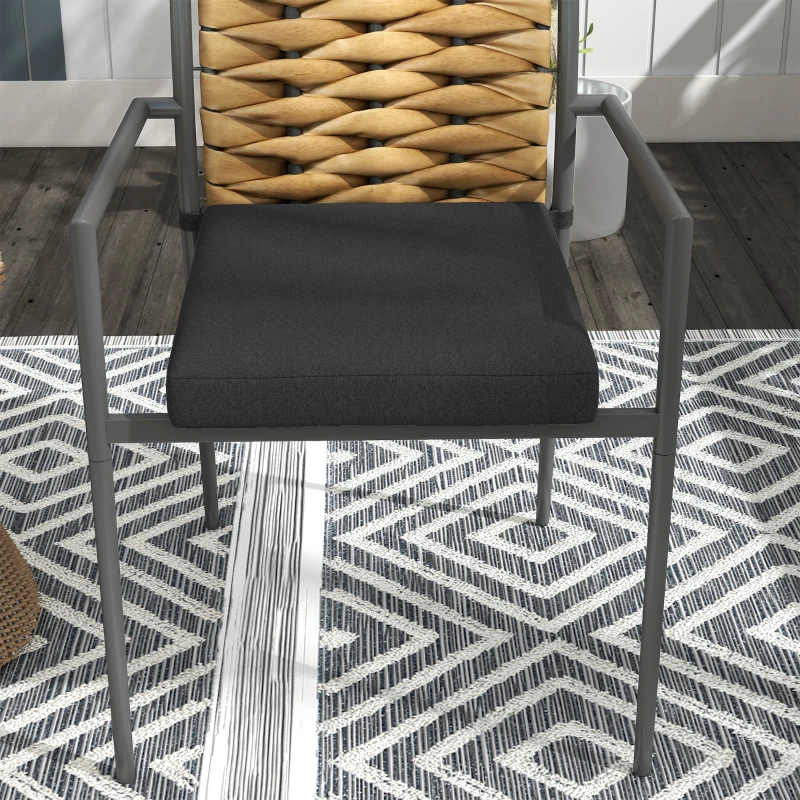 Outsunny Moderne Zwarte Tuinstoelen - Weerbestendige Buitenstoelen voor Terras - Afmetingen 57 x 58 x 87 cm