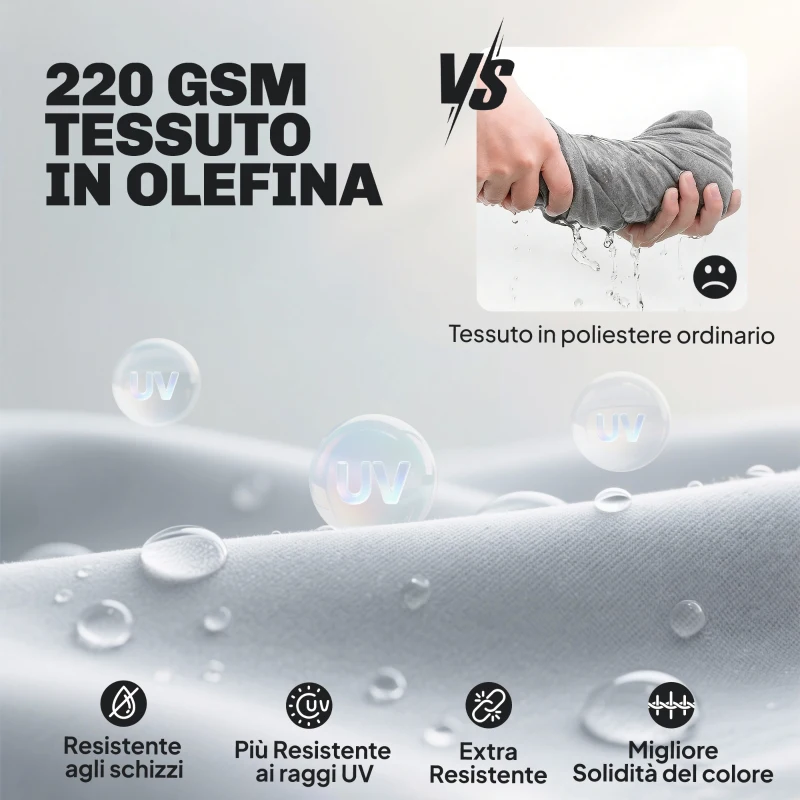 Outsunny Mobili da Giardino in Alluminio con Divano 3 Posti, 2 Sedie e Tavolo per Esterni, Bianco