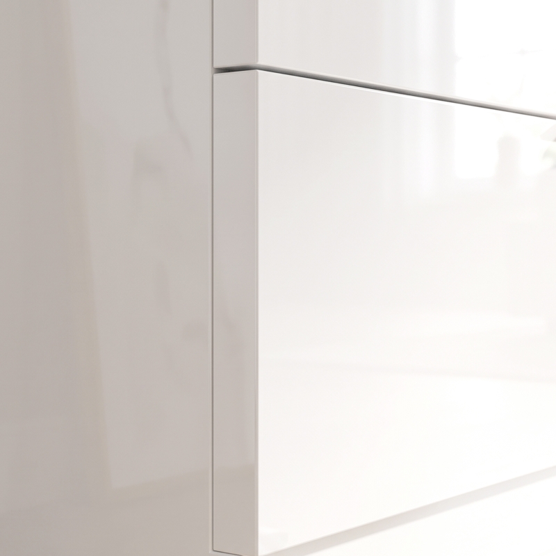 HOMCOM High Gloss 4-Drawer Chest of Drawers, Space-Saving Bedroom Storage Unit with Smooth Runners, White