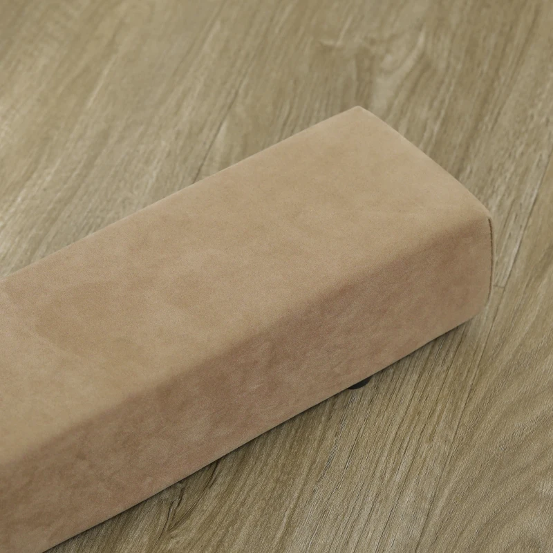 HOMCOM Opvouwbare Evenwichtsbalk, Antislip, Suède Bekleding, Stevig Hout, 210 x 10 x 6,5 cm, Bruin(m-8)