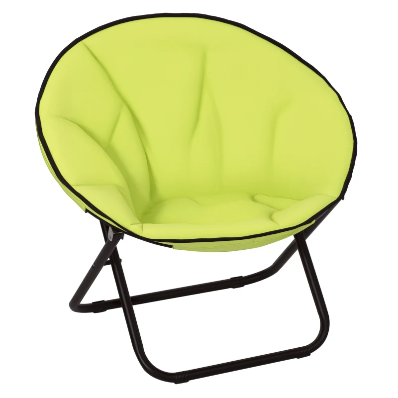 Outsunny Klapstoel, Opvouwbare Stoel, Campingstoel, Tuinstoel, Gepolsterde Stoel, Opvouwbaar, Metaal + Oxfordstof, 80 x 80 x 75 cm, Geel