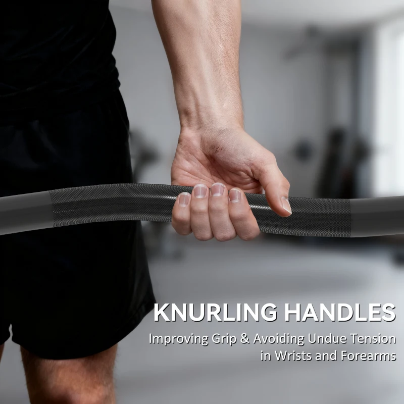 SPORTNOW 4ft Olympic EZ Curl Bar, Barbell Bar for 2" Weight Plates with Non-Slip Hand Grip 120cm