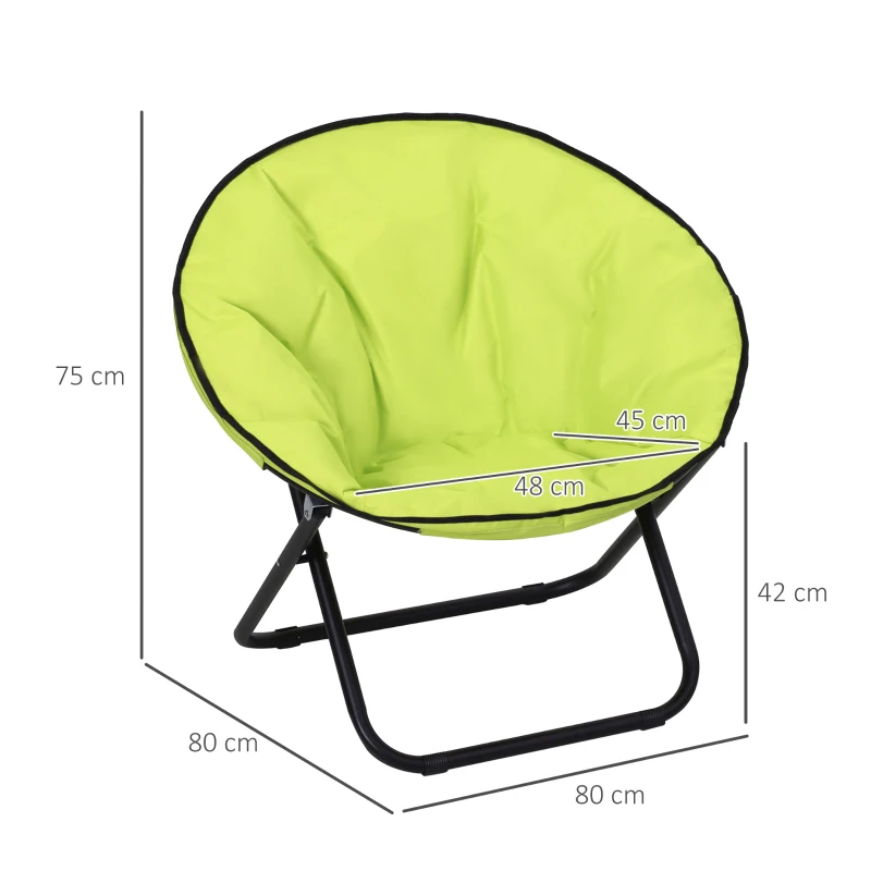 Outsunny Klapstoel, Opvouwbare Stoel, Campingstoel, Tuinstoel, Gepolsterde Stoel, Opvouwbaar, Metaal + Oxfordstof, 80 x 80 x 75 cm, Geel