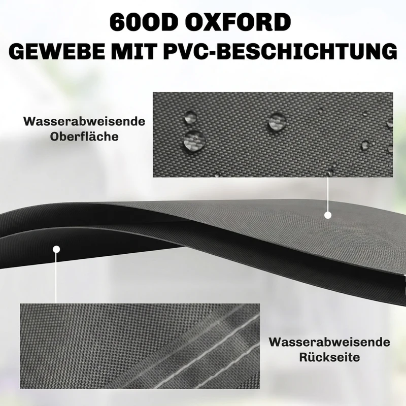 Outsunny Afdekhoes voor tuinschommel, Beschermhoes voor Hollywoodschommel, Waterbestendig, 177 x 114 x 152 cm, Grijs