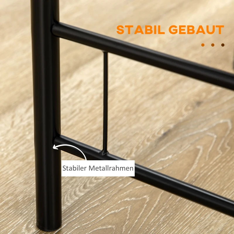 HOMCOM eetset, eettafel met 2 stoelen, keukentafel met opbergplank, zwart