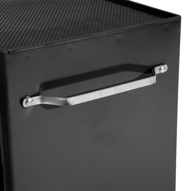 HOMCOM Carrello Porta Attrezzi 5 Cassetti con Chiave e Ruote Nero