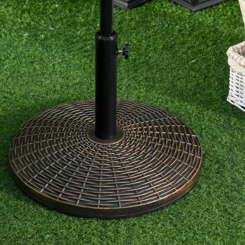 Outsunny Pied de parasol rond base de lestage Ø 53 x 40 cm poids net 25 KG HDPE et ciment noir bronze