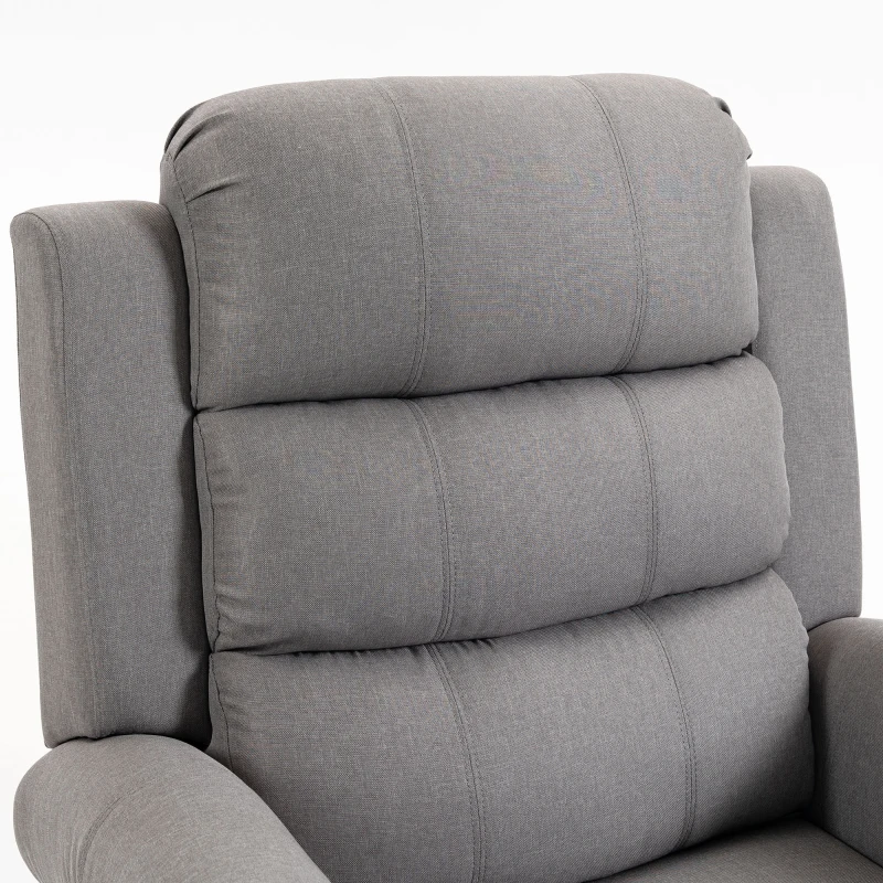 HOMCOM Power-lift relaxfauteuil met vibratiemassage en warmte, USB-aansluiting, zijvakken en afstandsbedieningen, lichtgrijs