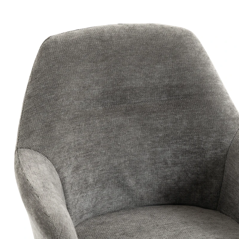 HOMCOM Chaise Bureau Ergonomique, Fauteuil de Bureau en Chenille avec Hauteur Réglable, Fonction Bascule, Gris