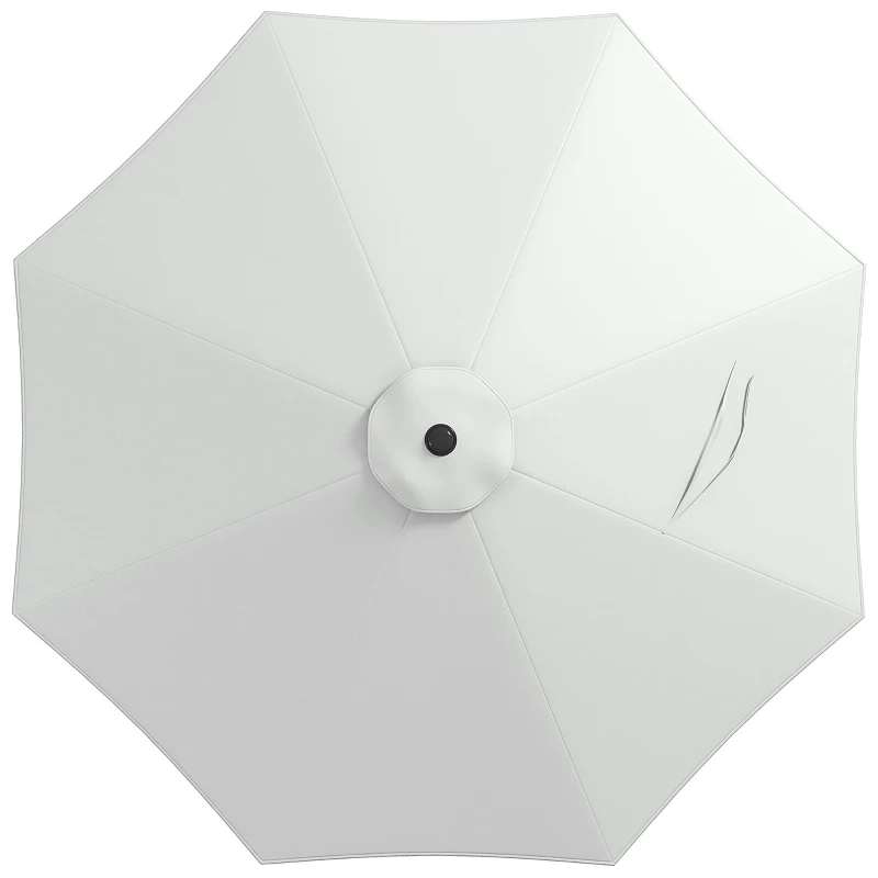 Outsunny Telo per Ombrellone da Ø295 cm in Poliestere Bianco Resistente all'Acqua con Presa d'Aria Superiore