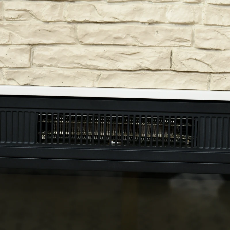 HOMCOM Lareira Elétrica 1800W com Efeito de Chama Temporizador Semanal e Proteção Contra Superaquecimento 120x24x80 cm Branco