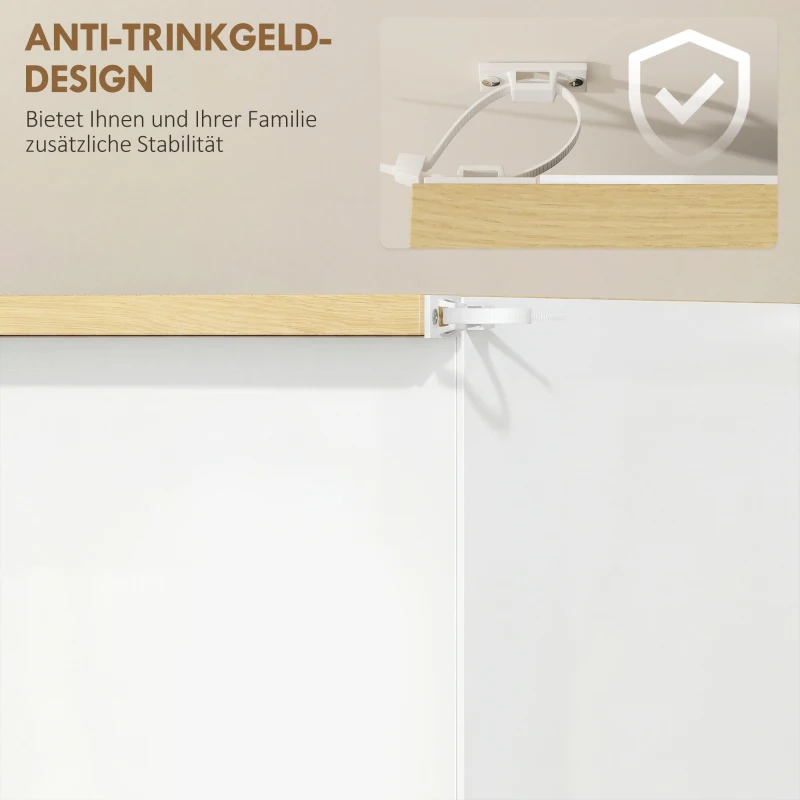 HOMCOM Schoenenkast Schoenenrek Schoenenopslag, 3 vakken, 18 paar schoenen, 72 cm x 26 cm x 112 cm, Wit + Bruin(m-6)