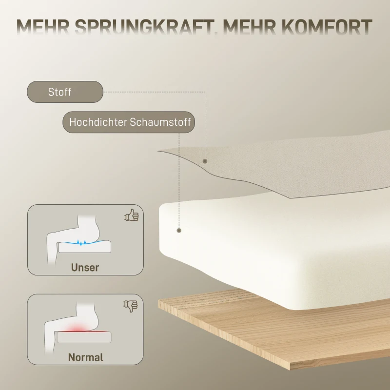 HOMCOM Bureaustoel op wielen met gouden accenten, computerstoel met metalen basis, fluweelachtige stof, crèmewit