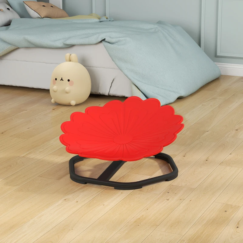 AIYAPLAY Flower-Shaped Sensory Spinning Chair with Non-Slip Base for Balance/Coordination, Red