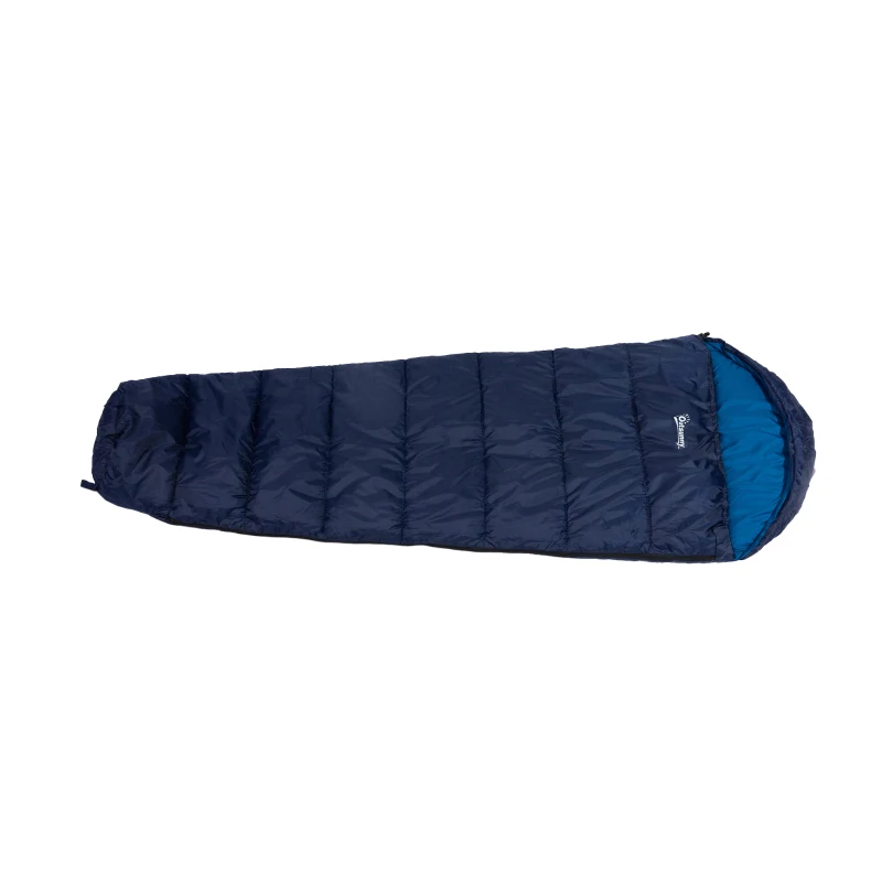 Outsunny Single Mummy Sleeping Bag Envelope Sleeping Bag 3 Season for Adults Warm Lightweight for Camping Hiking Outdoor, Blue, 210 x 75 x 5 cm