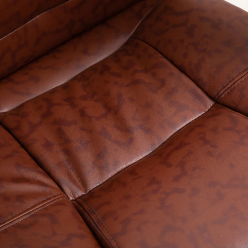 Vinsetto Office Chair, PU Leather Desk Chair with 13cm Soft Padded Seat and Backrest, Swivel Chair with Adjustable Height and Rolling Wheels, Brown