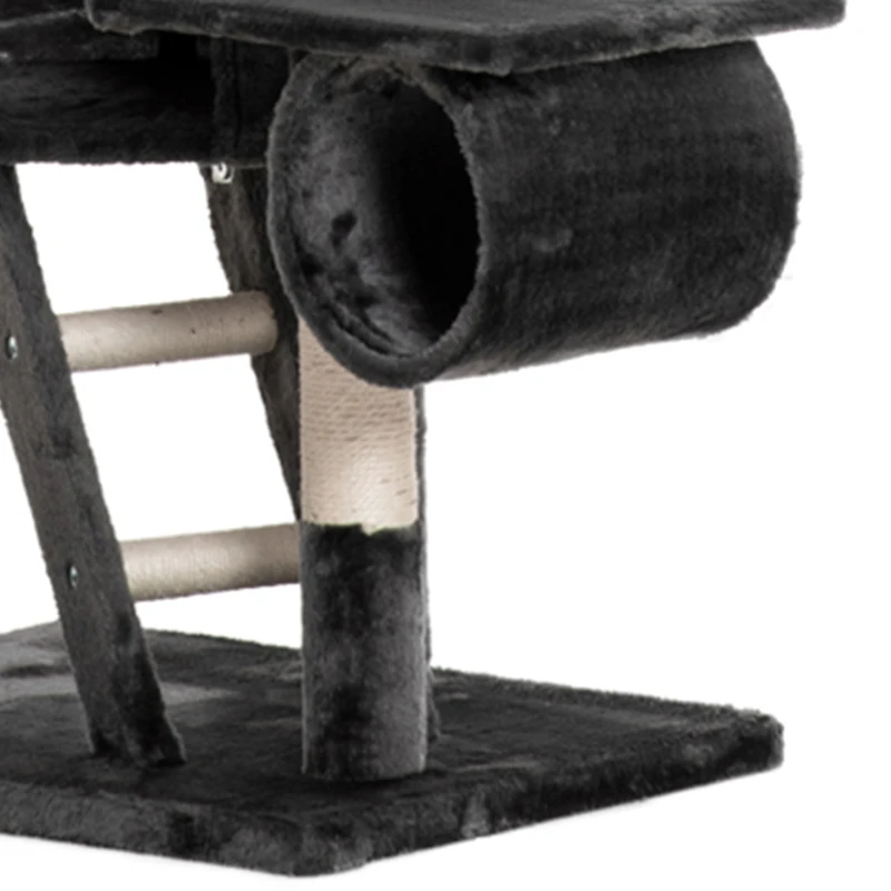 PawHut Floor-to-Ceiling Cat Tree for Indoor Cats, 240-260cm Adjustable Cat Tree - Dark Grey