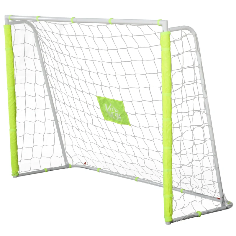 HOMCOM Fußballtor mit Metallrahmen und Netz für Fußballtraining im Garten, im Freien 186x62x123 cm Gelb