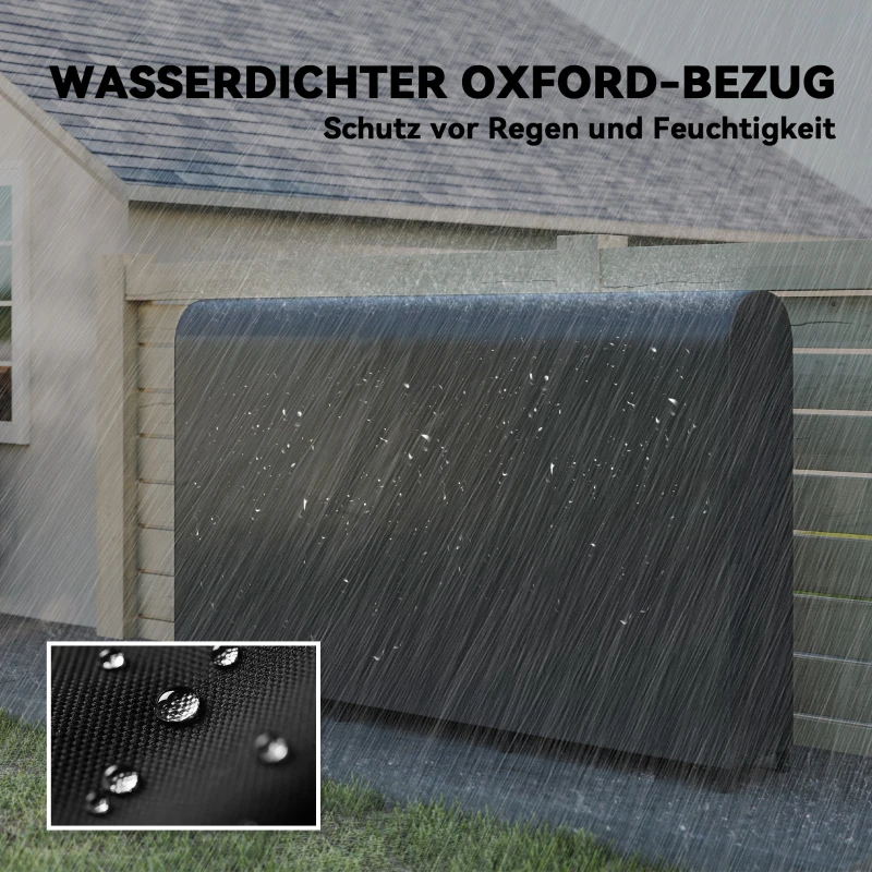Outsunny Haardhoutrek Metaal 199 x 30 x 121 cm Brandhoutrek 0,6m³ met waterdichte hoes tot 300kg