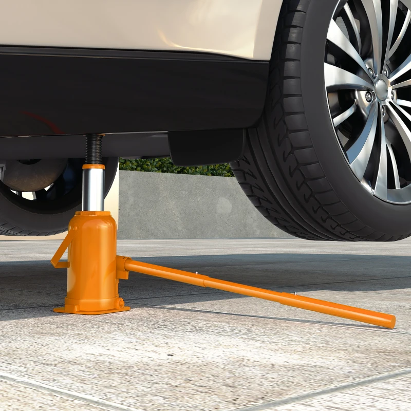 HOMCOM 12 Tonne Hydraulic Bottle Jack with 19-37 cm Lifting Range, Heavy Duty Portable Compact Car Jack Lift with Saddle and 3 Section Handle for Pickup, Truck, Auto Repair Maintenance, Orange