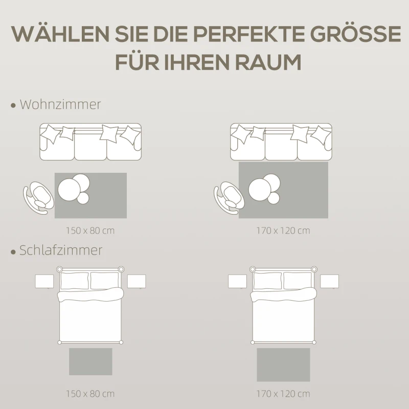 HOMCOM Tapijt Woonkamer Tapijt in Modern Stijl, wasbaar Vloertapijt 150 x 80 cm Donkergrijs