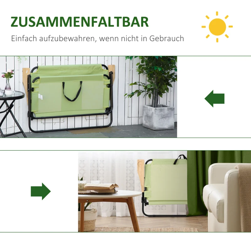 Outsunny 2-persoons Campingstoel, opvouwbaar, met bekerhouder, 141 x 67 x 80 cm, Groen