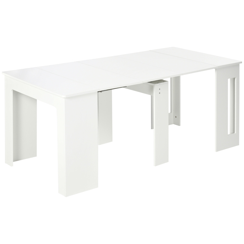HOMCOM Mesa de Comedor Extensible para 4-6 Personas Mesa Auxiliar Multifuncional para Estudio Cocina 180x85x75 cm Blanco